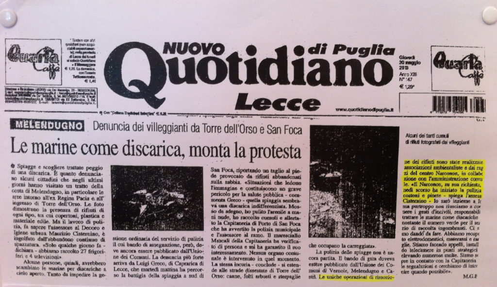 Quotidiano Lecce Narconon Gabbiano 