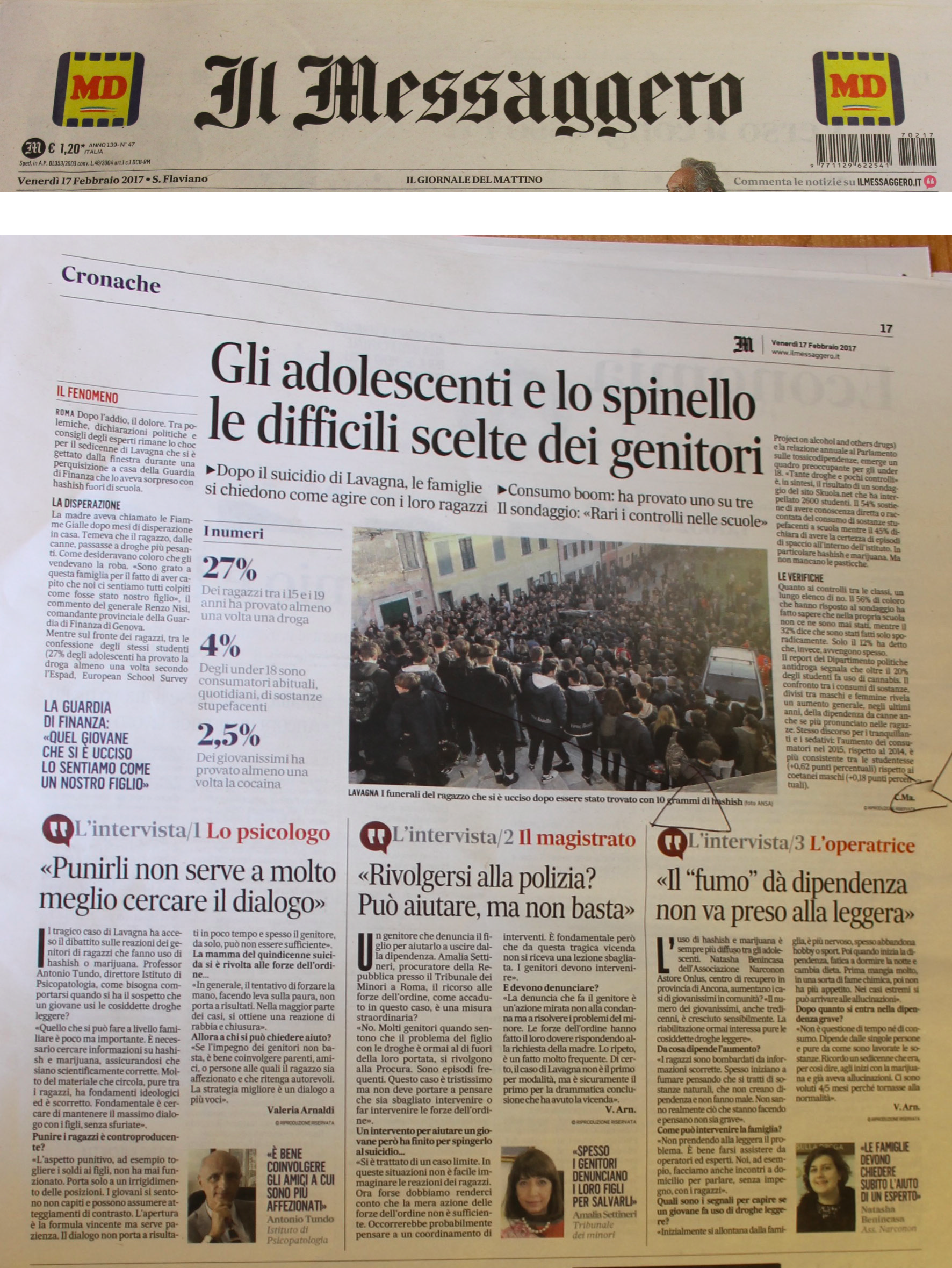 Intervista operatrice Narconon per il quotidiano il Messaggero